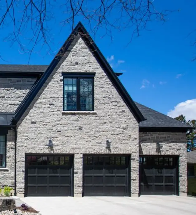 Garage doors on a modern house
